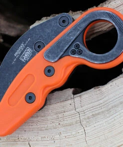 CRKT 4041O Provoke ZAP Kinematic Folding Knife, 2.47" Black 1.4116 Steel Plain Blade, Orange Grivory Handle -Knifeworks Sales Store 4041O.3 33596.1612548990