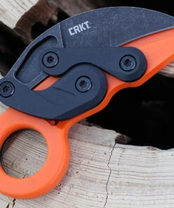 CRKT 4041O Provoke ZAP Kinematic Folding Knife, 2.47" Black 1.4116 Steel Plain Blade, Orange Grivory Handle -Knifeworks Sales Store 4041O.4 36834.1612548990