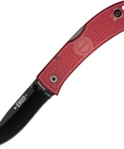 Ka-Bar Dozier Folding Hunter, Red KA4062RD, 3" AUS 8A Stainless Steel Plain Blade, Red Zytel Handle