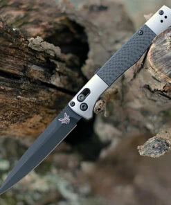 Benchmade Knives Benchmade 4170BK Auto Fact, 3.95" Black DLC Coated CPM-S90V Spear-point Blade, Aluminum w/Carbon Fiber inlays Handle