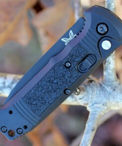 Benchmade Knives Benchmade 4400SBK CASBAH Auto, 3.4 in CPM-S30V Black Combo Blade, Black textured Grivory Handles -Knifeworks Sales Store 4400sbk 38199.1566585867