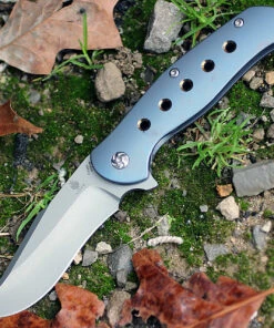 Kizer Cutlery Kizer 4495 Lancer 2, 3.5" CPM-S35VN Plain Blade, Blue Titanium Handle