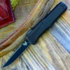 Benchmade Knives Benchmade Phaeton 4600DLC, 3.45" CPM S30V Black Plain Blade, Black Aluminum Handle