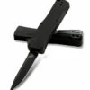 Benchmade Knives Benchmade 4850BK-1 OM OTF, 2.475" CPM-S30V Black DLC Plain Blade, Black Aluminum Handle