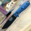 ESEE Knives ESEE-4 4PB-008, 4.5" 1095 Carbon Steel Black Plain Blade, Blue/Black G10 3D Handle, Black Sheath