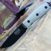 ESEE Knives ESEE-4 4PB-017 4.5" 1095 Carbon Steel Black Plain Blade, Green Canvas Micarta 3D Handle, Black Sheath