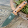 ESEE Knives ESEE-4POD-011, 4.5" 1095 Carbon Steel OD Green Plain Blade, Natural Canvas Micarta G10 3D Handle, Black Sheath