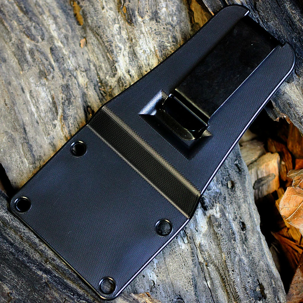 ESEE Knives ESEE Model 5, Green Canvas Micarta, Black Blade, Kydex Sheath, Plain Edge 5 ESEE Knives ESEE Model 5, Green Canvas Micarta, Black Blade, Kydex Sheath, Plain Edge - Image 5