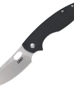 CRKT 5317D2 Pilar III Folding Knife, 2.97" D2 Stonewashed Plain Blade, Black G-10/ Stainless Steel Handle