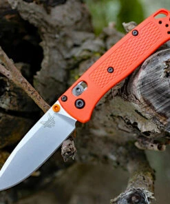 Benchmade Knives Benchmade 533 Mini Bugout, 2.82" CPM-S30V Drop-Point Plain Blade, Orange Grivory Handle