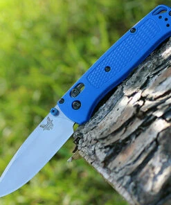 Benchmade Knives Benchmade Bugout 535, 3.24" CPMS30V Plain Blade, Blue Grivory Handle