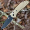 Benchmade Knives Benchmade Griptilian 551BKSN-S30V, 3.45" S30V Drop Point Black Plain Blade, Sand Color Noryl GTX Handle