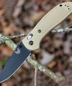 Benchmade Knives Benchmade Griptilian 551BKSN-S30V, 3.45" S30V Drop Point Black Plain Blade, Sand Color Noryl GTX Handle