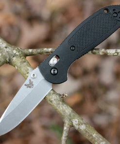 Benchmade Knives Benchmade Mini Griptilian 556-S30V, 2.91" S30V Drop Point Plain Blade, Black Noryl GTX Handle