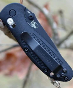 Benchmade Knives Benchmade Mini Griptilian 556SBK-S30V, 2.91" S30V Black Drop Point Combo Blade, Black Noryl GTX Handle -Knifeworks Sales Store 556sbk s30v.2 94435.1566586192