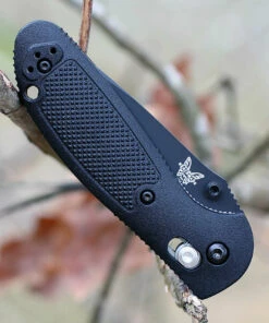 Benchmade Knives Benchmade Mini Griptilian 556SBK-S30V, 2.91" S30V Black Drop Point Combo Blade, Black Noryl GTX Handle -Knifeworks Sales Store 556sbk s30v.3 67464.1566586192