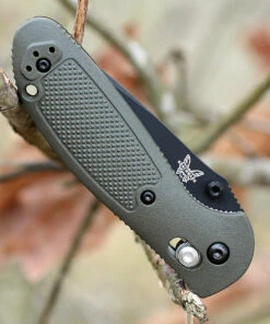 Benchmade Knives Benchmade Mini Griptilian 556SBKOD-S30V, 2.91" S30V Black Drop Point Combo Blade, OD Green Noryl GTX Handle -Knifeworks Sales Store 556sbkod s30v.3 91813.1566586195