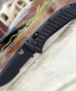 Benchmade Knives Benchmade 570SBK-1 Presidio II, 3.72" CPM-S30V Black Combo Blade, CF-Elite Handle