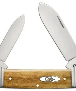 CASE CANOE 58198, 3.63" CLOSED LENGTH SS BLADE, SMOOTH ANTIQUE BONE HANDLE