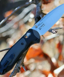 Benchmade Knives Benchmade 595 Mini Boost, AXIS Assist, 3.1" CPM-S30V Plain Blade, Black/Gray Grivory Handle -Knifeworks Sales Store 595 99049.1566585897