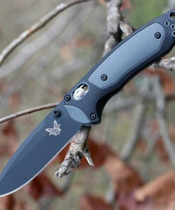 Benchmade Knives Benchmade 595BK Mini Boost, 3.1" CPM-S30V Plain Blade, Black/Gray Grivory Handle