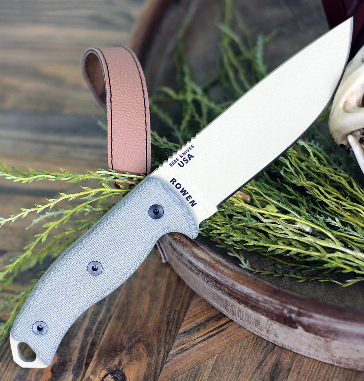 ESEE Knives, 5P-KO-DT, Desert Tan Blade, Plain Edge, Micarta Handle, Knife Only, No Sheathing 2 ESEE Knives, 5P-KO-DT, Desert Tan Blade, Plain Edge, Micarta Handle, Knife Only, No Sheathing - Image 2