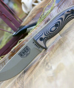ESEE Knives ESEE-5 5PDE-005, 5.25" 1095 Carbon Steel DE Plain Blade, Coyote/Black G10 3D Handle, Black Kydex Sheath