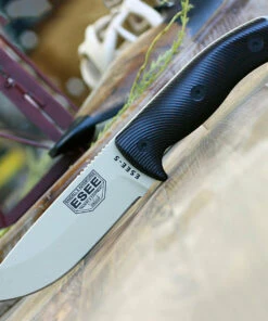 ESEE Knives ESEE-5 5PDT-004, 5.25" 1095 Carbon Steel DT Plain Blade, Blood/Black G10 3D Handle, Black Kydex Sheath