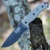 ESEE Knives, 5S-TG, Tactical Gray Partially Serrated Blade, Micarta Handle, Black Kydex Sheath and Clip Plate