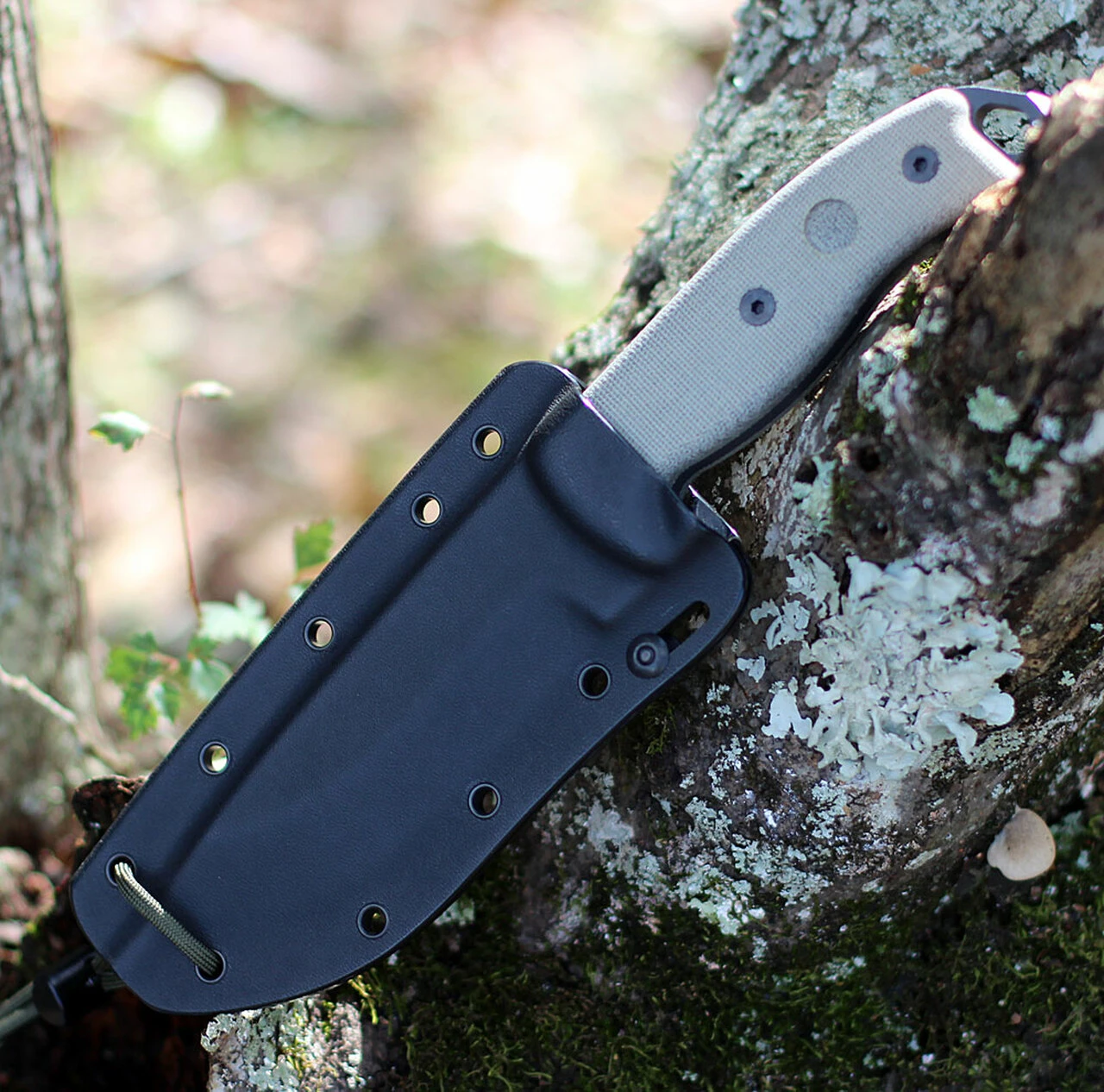 ESEE Knives, 5S-TG, Tactical Gray Partially Serrated Blade, Micarta Handle, Black Kydex Sheath and Clip Plate 3 ESEE Knives, 5S-TG, Tactical Gray Partially Serrated Blade, Micarta Handle, Black Kydex Sheath and Clip Plate - Image 3