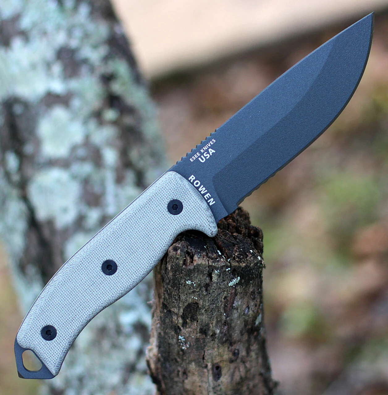 ESEE Knives, 5S-TG, Tactical Gray Partially Serrated Blade, Micarta Handle, Black Kydex Sheath and Clip Plate 2 ESEE Knives, 5S-TG, Tactical Gray Partially Serrated Blade, Micarta Handle, Black Kydex Sheath and Clip Plate - Image 2