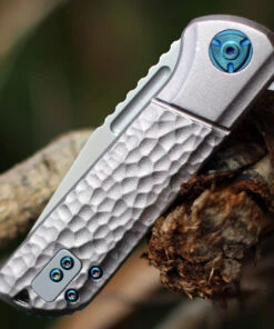 CRKT Lannny Linerlock Silver A/O 6525 , 3.18" 8Cr13Mov Satin Finish Stainless Blade, Silver Sculpted Aluminum Handles -Knifeworks Sales Store 6525.5 52611.1612535491