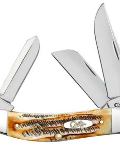 CASE SOWBELLY 65313, 3.88" CLOSED LENGTH SS BLADE, JIGGED 6.5 BONESTAG HANDLE