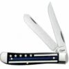 Case 6568 Thin Blue Line - Smooth Natural Bone Color Wash Mini Trapper