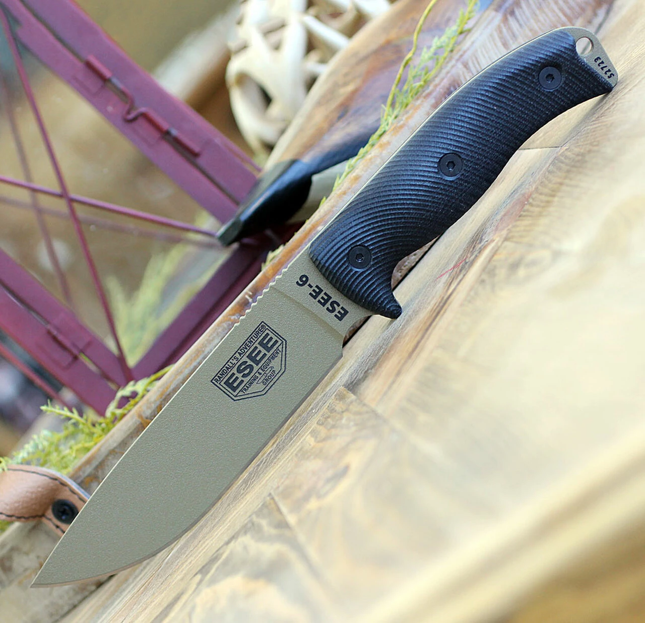 ESEE Knives ESEE-6 6PDE-001, 5.75" 1095 Carbon Steel Dark Earth Plain Blade, Black 3D Handle, Black Molded Sheath 1 ESEE Knives ESEE-6 6PDE-001, 5.75" 1095 Carbon Steel Dark Earth Plain Blade, Black 3D Handle, Black Molded Sheath