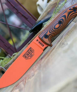 ESEE Knives ESEE-6 6POR-006, 5.75" 1095 Carbon Steel Orange Plain Blade, Orange/Black G10 3D Handle, Black Molded Sheath
