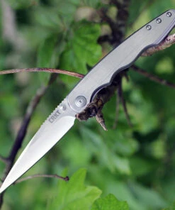 CRKT 7016 Flat Out Framelock A/O, 3.57" 8Cr13MoV SS Plain Blade, Brushed Stainless Handle