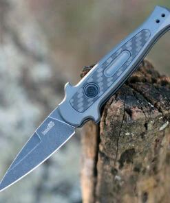 Kershaw Knives Kershaw 7125 Launch 12, 2.5 CPM154 Black Stonewash Blade, Gray Aluminum w/Carbon Fiber Insert Handle