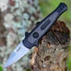 Kershaw Knives Kershaw 7130 Launch 12CA Mini Stiletto, 1.9 " CPM154 Stonewashed Plain Blade, Black Aluminum w/ Carbon Fiber Insert Handle
