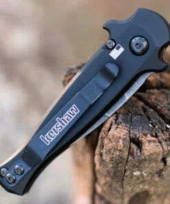 Kershaw Knives Kershaw 7130 Launch 12CA Mini Stiletto, 1.9 " CPM154 Black Stonewashed Plain Blade, Black Aluminum w/ Carbon Fiber Insert Handle -Knifeworks Sales Store 7130BLKBW.2 00023.1607457634