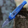 Kershaw Knives Kershaw 7130 Launch 12CA Mini Stiletto, 1.9 " CPM154 Black Plain Blade, Blue Aluminum w/ Carbon Fiber Insert Handle