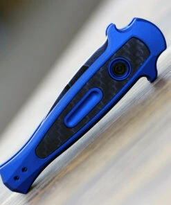 Kershaw Knives Kershaw 7130 Launch 12CA Mini Stiletto, 1.9 " CPM154 Black Stonewashed Plain Blade, Blue Aluminum w/ Carbon Fiber Insert Handle -Knifeworks Sales Store 7130BLUBW.3 90092.1607457226