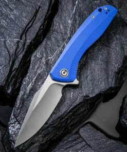 CIVIVI Knives CIVIVI Baklash C801F, 3.5” 9Cr18MoV Satin Drop Point Plain Blade, Blue G-10 Handles