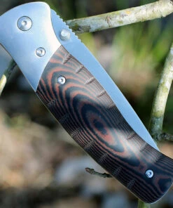 Buck Knives Buck 836BRS Folding Selkirk, 3.9" 420HC Plain Blade, Brown/Black Micarta Handle -Knifeworks Sales Store 836brs.2 47037.1566585925