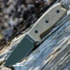 Ontario 8690 RAT-3 OD Green, 3.9" 1095 Plain Blade, Tan Micarta Handle