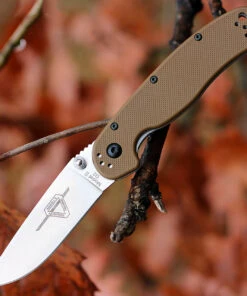 Ontario 8828CB Rat II Folder, 3" D2 Plain Blade, Coyote Brown Nylon Handle