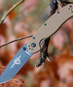 Ontario 8830CB Rat II Folder, 3" D2 Plain Black Blade, Coyote Brown Nylon Handle