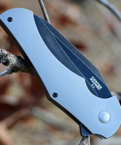 Ontario 8876 Carter 2quared, 3.4" D2 Plain Blade, Titanium Handle -Knifeworks Sales Store 8876.3 21756.1566585998