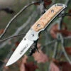 Marttiini Knives Marttiini 915111 Taittoveitsi MFK, 3.25" Stainless Plain Blade, Curly Birch Handle