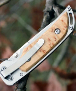 Marttiini Knives Marttiini 915111 Taittoveitsi MFK, 3.25" Stainless Plain Blade, Curly Birch Handle -Knifeworks Sales Store 915111.2 30720.1566585997